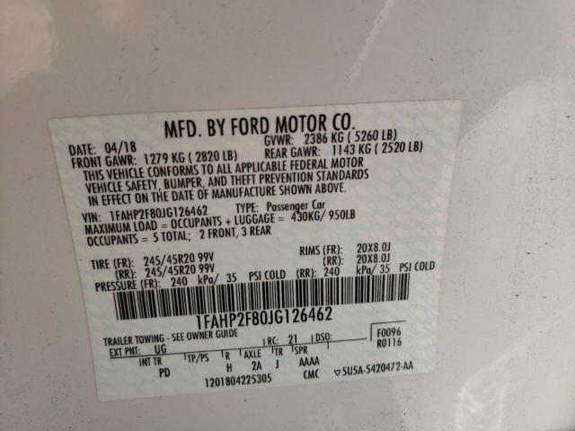 Photo 10 from auction – 2018 FORD TAURUS LIM with VIN 1FAHP2F80JG126462