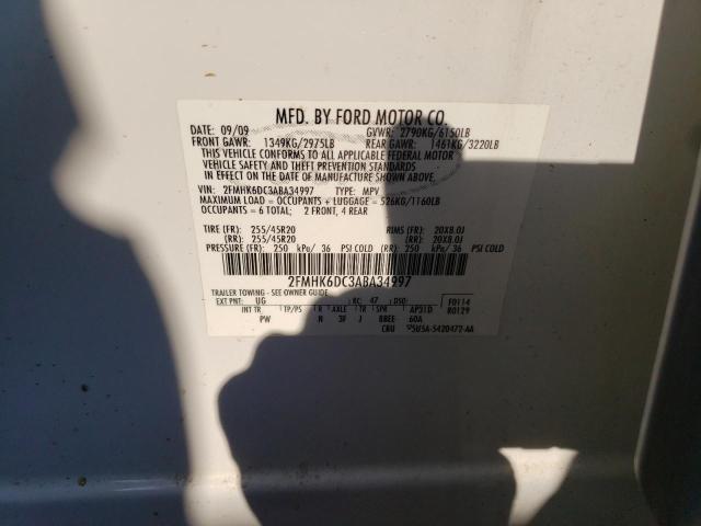 Photo 10 from auction – 2010 FORD FLEX LIMIT with VIN 2FMHK6DC3ABA34997