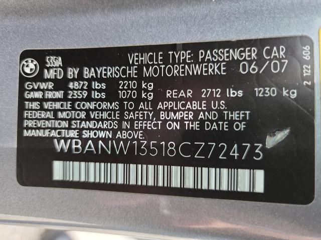Photo 10 from auction – 2008 BMW 535 I with VIN WBANW13518CZ72473