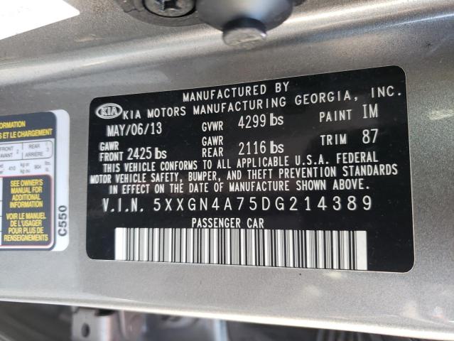 Photo 10 from auction – 2013 KIA OPTIMA EX with VIN 5XXGN4A75DG214389