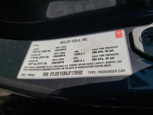 Photo 10 from auction – 2018 TESLA MODEL 3 with VIN 5YJ3E1EB8JF170592