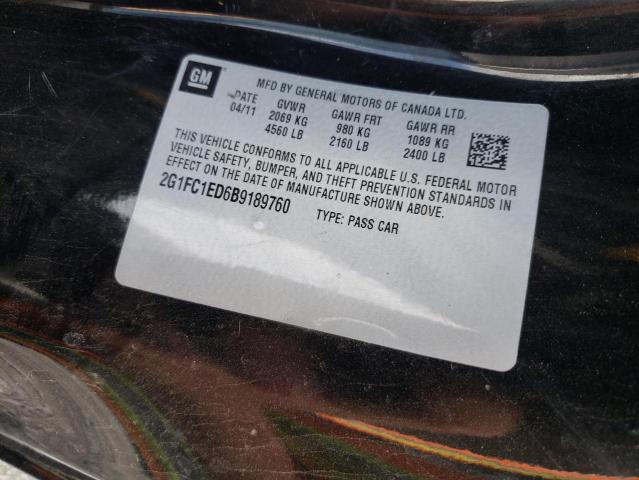 Photo 10 from auction – 2011 CHEVROLET CAMARO LT with VIN 2G1FC1ED6B9189760