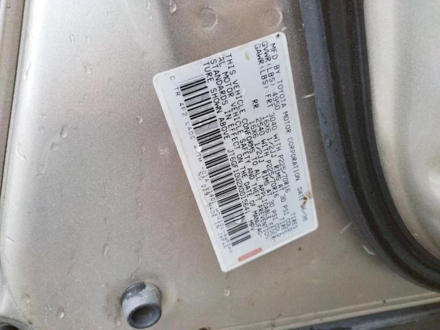 Photo 10 from auction – 1999 LEXUS RX 300 with VIN JT6GF10U2X0015641