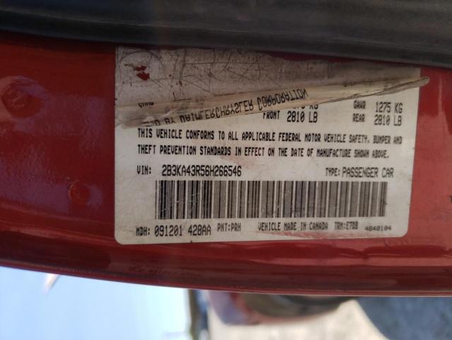 Photo 10 from auction – 2006 DODGE CHARGER SE with VIN 2B3KA43R56H266546