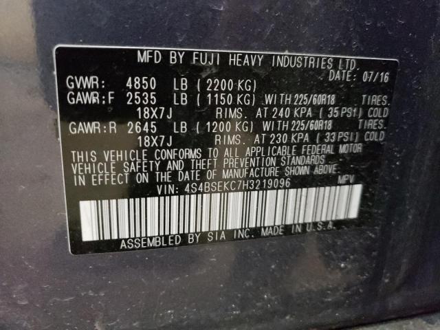 Photo 10 from auction – 2017 SUBARU OUTBACK 3. with VIN 4S4BSEKC7H3219096