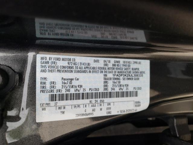 Photo 10 from auction – 2018 FORD FOCUS SE with VIN 1FADP3K29JL308335