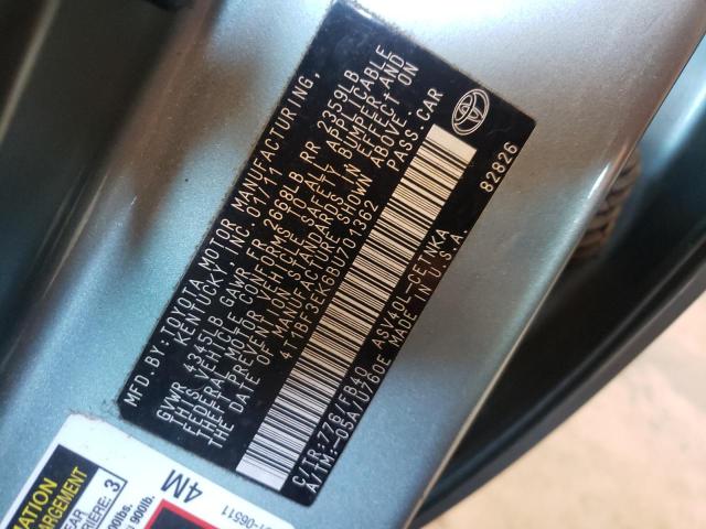 Zdjęcie 10 z aukcji – 2011 TOYOTA CAMRY BASE z VIN 4T1BF3EK6BU701362