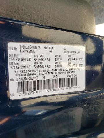 Photo 10 from auction – 2004 DODGE RAM 1500 S with VIN 1D7HU18D14S595798