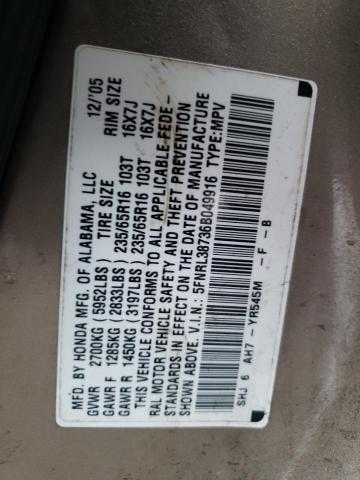 Photo 10 from auction – 2006 HONDA ODYSSEY EX with VIN 5FNRL38736B049916