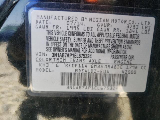 Photo 10 from auction – 2014 NISSAN SENTRA S with VIN 3N1AB7AP1EL675324