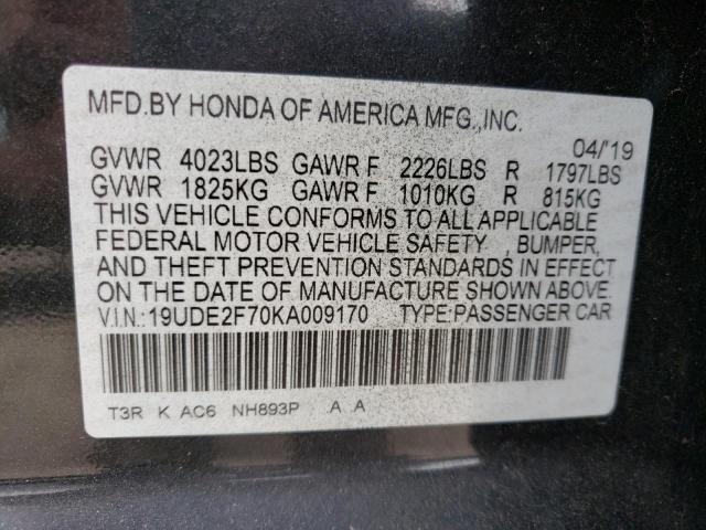 Photo 10 from auction – 2019 ACURA ILX PREMIU with VIN 19UDE2F70KA009170