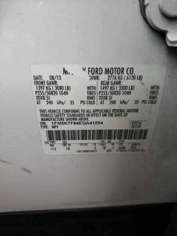 Photo 10 from auction – 2014 FORD EXPLORER L with VIN 1FM5K7F84EGA41554