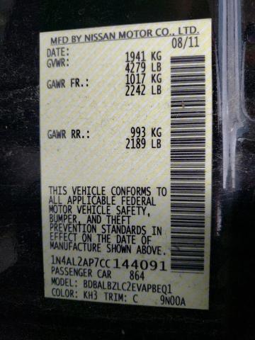 Photo 10 from auction – 2012 NISSAN ALTIMA BAS with VIN 1N4AL2AP7CC144091