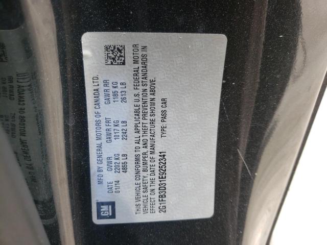 Photo 10 from auction – 2014 CHEVROLET CAMARO LT with VIN 2G1FB3D31E9252341