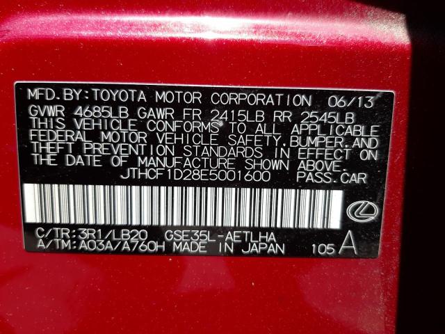 Photo 10 from auction – 2014 LEXUS IS 250 with VIN JTHCF1D28E5001600