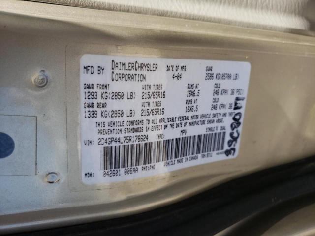 Photo 10 from auction – 2005 DODGE GRAND CARA with VIN 2D4GP44L75R178624