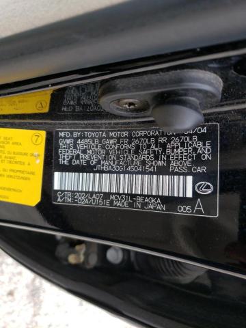 Photo 10 from auction – 2004 LEXUS ES 330 with VIN JTHBA30G145041541