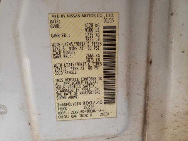 Photo 10 from auction – 2015 NISSAN NV 2500 with VIN 1N6BF0LY9FN800720