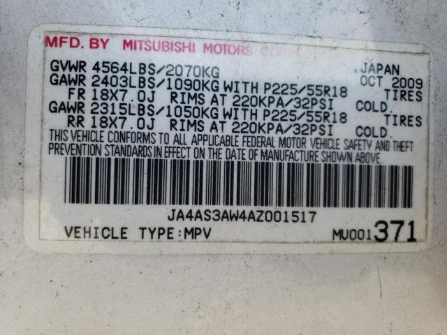 Photo 10 from auction – 2010 MITSUBISHI OUTLANDER with VIN JA4AS3AW4AZ001517