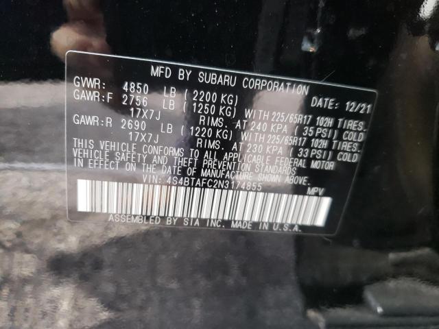 Photo 10 from auction – 2022 SUBARU OUTBACK PR with VIN 4S4BTAFC2N3174855