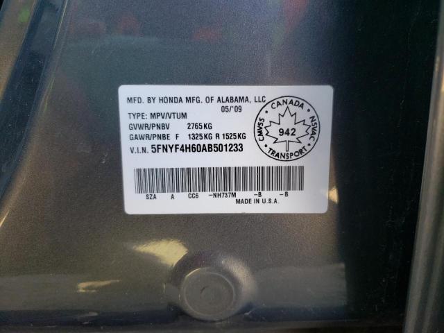 Photo 10 from auction – 2010 HONDA PILOT EXL with VIN 5FNYF4H60AB501233