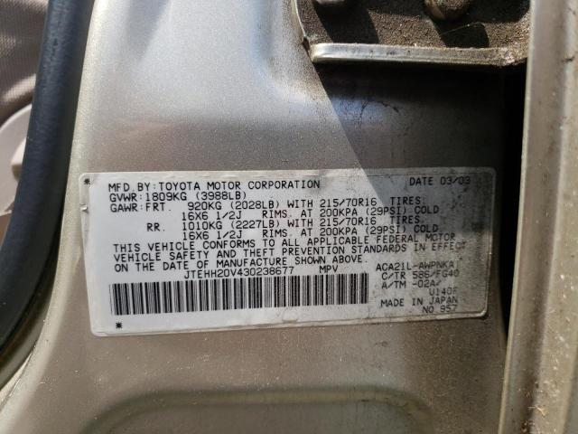 Photo 10 from auction – 2003 TOYOTA RAV4 with VIN JTEHH20V430238677