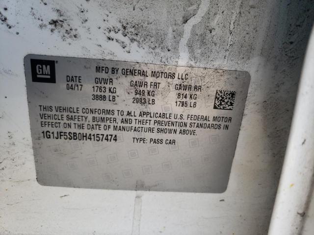 Photo 10 from auction – 2017 CHEVROLET SONIC PREM with VIN 1G1JF5SB0H4157474