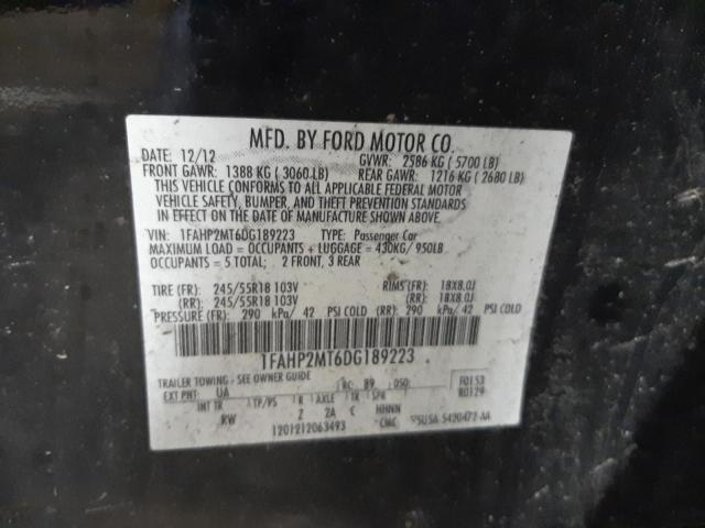 Photo 10 from auction – 2013 FORD TAURUS POL with VIN 1FAHP2MT6DG189223