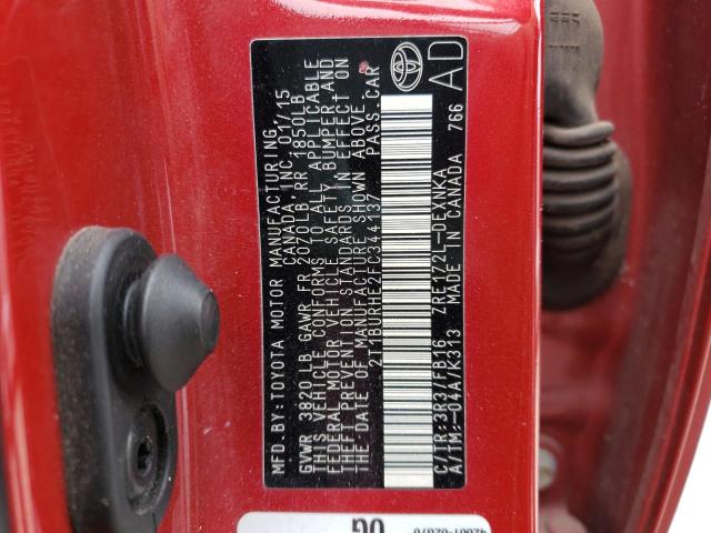 Photo 10 from auction – 2015 TOYOTA COROLLA L with VIN 2T1BURHE2FC344137