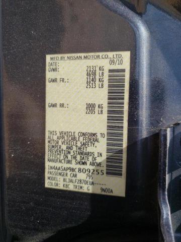 Photo 10 from auction – 2011 NISSAN MAXIMA S with VIN 1N4AA5AP9BC809255