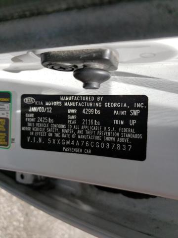 Photo 10 from auction – 2012 KIA OPTIMA LX with VIN 5XXGM4A76CG037837