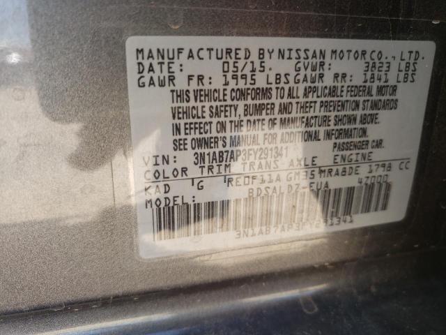 Photo 10 from auction – 2015 NISSAN SENTRA S with VIN 3N1AB7AP3FY291341