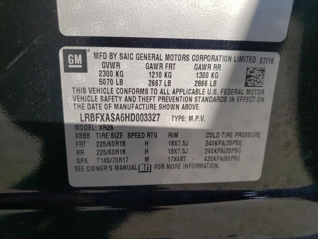 Photo 10 from auction – 2017 BUICK ENVISION P with VIN LRBFXASA6HD003327