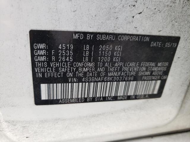 Photo 10 from auction – 2019 SUBARU LEGACY 2.5 with VIN 4S3BNAF68K3037696