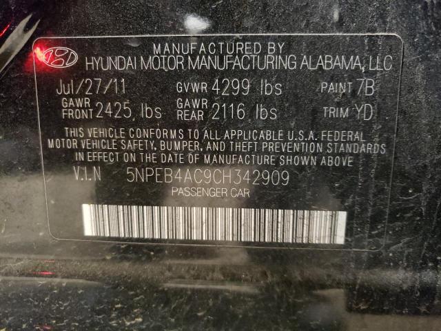 Photo 10 from auction – 2012 HYUNDAI SONATA GLS with VIN 5NPEB4AC9CH342909