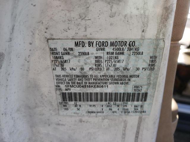 Photo 10 from auction – 2008 FORD ESCAPE LIM with VIN 1FMCU04118KE80811