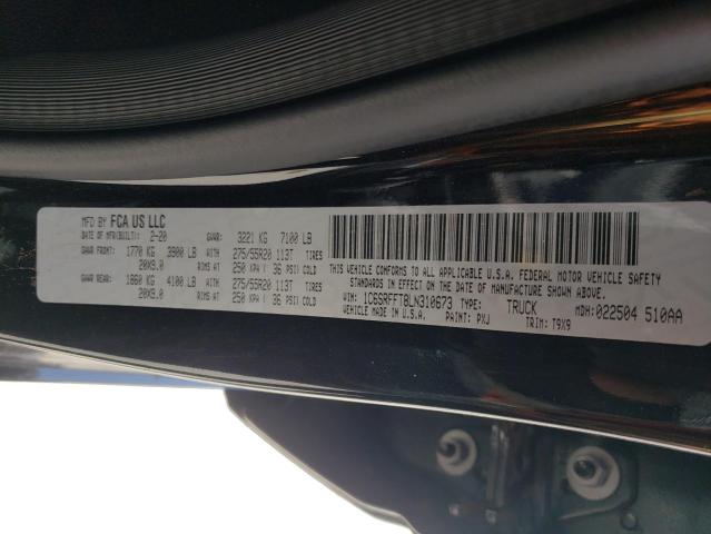 Photo 10 from auction – 2020 RAM 1500 BIG H with VIN 1C6SRFFT8LN310673