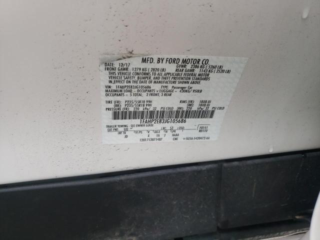 Photo 10 from auction – 2018 FORD TAURUS SEL with VIN 1FAHP2E83JG105686