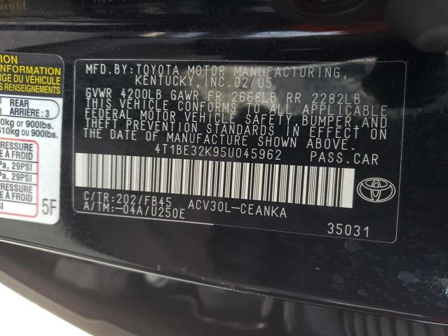 Photo 10 from auction – 2005 TOYOTA CAMRY LE with VIN 4T1BE32K95U045962