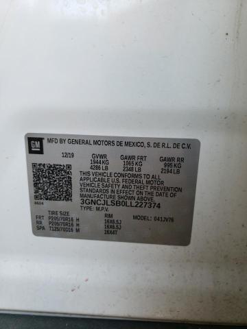 Photo 10 from auction – 2020 CHEVROLET TRAX 1LT with VIN 3GNCJLSB0LL227374