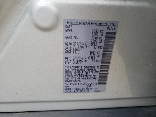 Photo 10 from auction – 2018 NISSAN ROGUE S with VIN 5N1AT2MT1JC757223