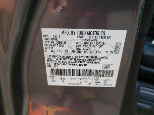 Foto 10 de la subasta – 2011 FORD ESCAPE LIM con VIN 1FMCU9EG6BKC49210