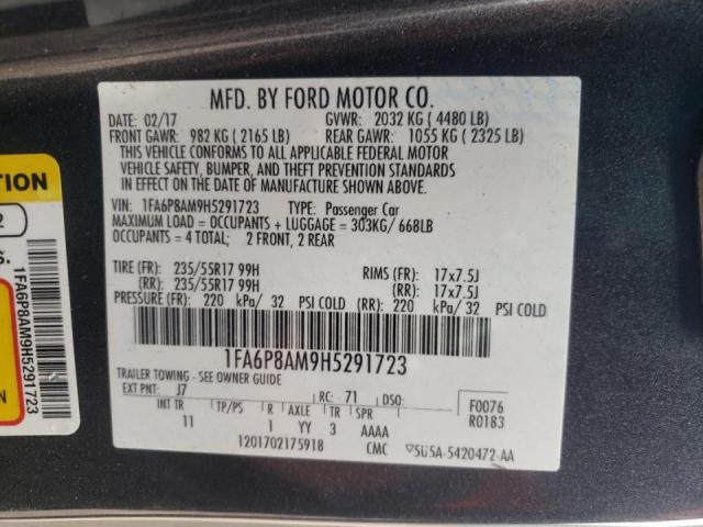 Photo 10 from auction – 2017 FORD MUSTANG with VIN 1FA6P8AM9H5291723
