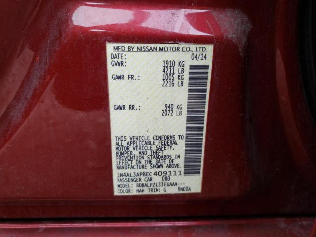 Photo 10 from auction – 2014 NISSAN ALTIMA 2.5 with VIN 1N4AL3AP8EC409111