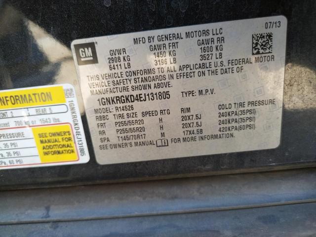 Photo 10 from auction – 2014 CHEVROLET TRAVERSE L with VIN 1GNKRGKD4EJ131805
