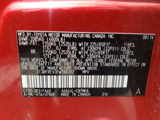 Photo 10 from auction – 2014 TOYOTA RAV4 XLE with VIN 2T3RFREV3EW198302