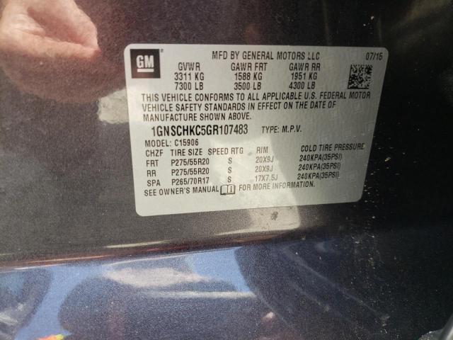 Photo 10 from auction – 2016 CHEVROLET SUBURBAN C with VIN 1GNSCHKC5GR107483
