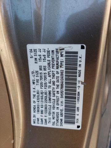 Photo 10 from auction – 2004 HONDA CR-V EX with VIN SHSRD78884U240962