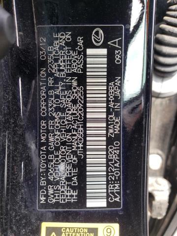 Photo 10 from auction – 2012 LEXUS CT 200 with VIN JTHKD5BH1C2092255