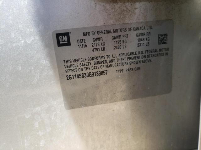 Photo 10 from auction – 2016 CHEVROLET IMPALA LTZ with VIN 2G1145S30G9139857